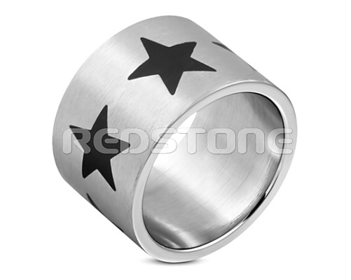 Ocelový prsten s hvězdami SS1072